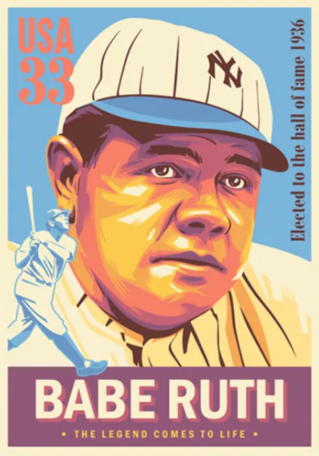 US postage stamp of Babe Ruth.